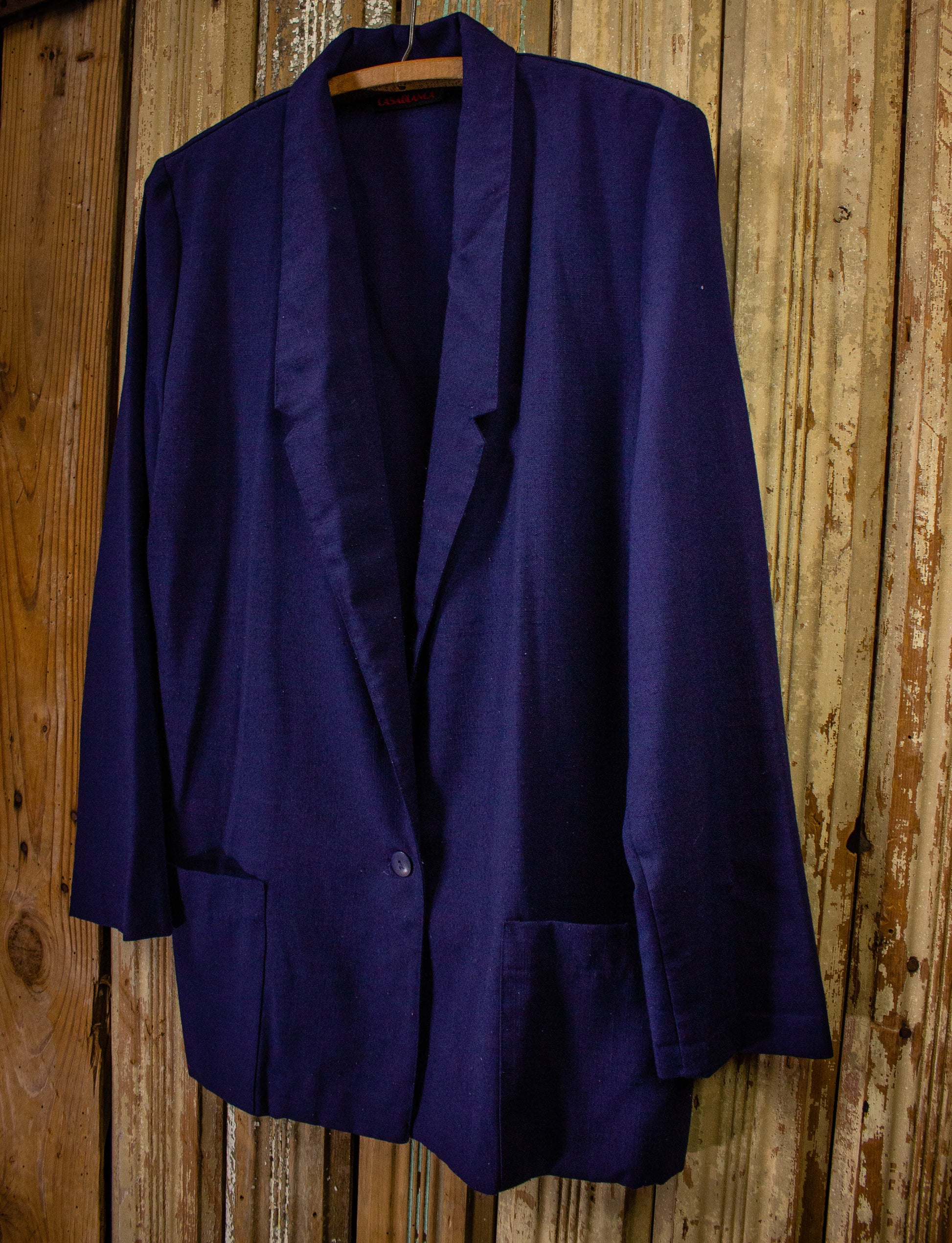 Vintage Casablanca Navy Blue Blazer 1980s L