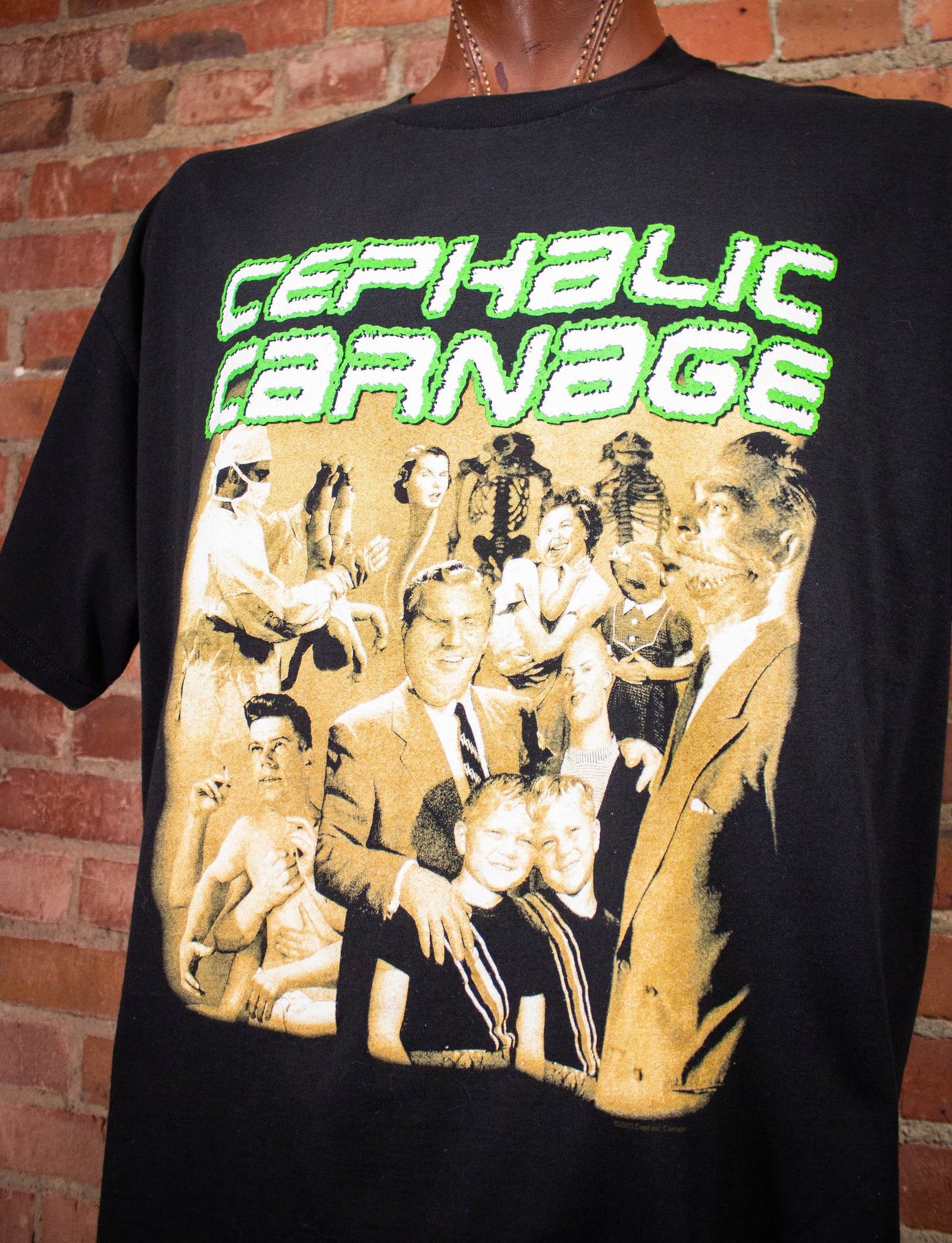 Vintage Cephalic Carnage Exploiting Dysfuntion Concert T Shirt 2001 Black XL