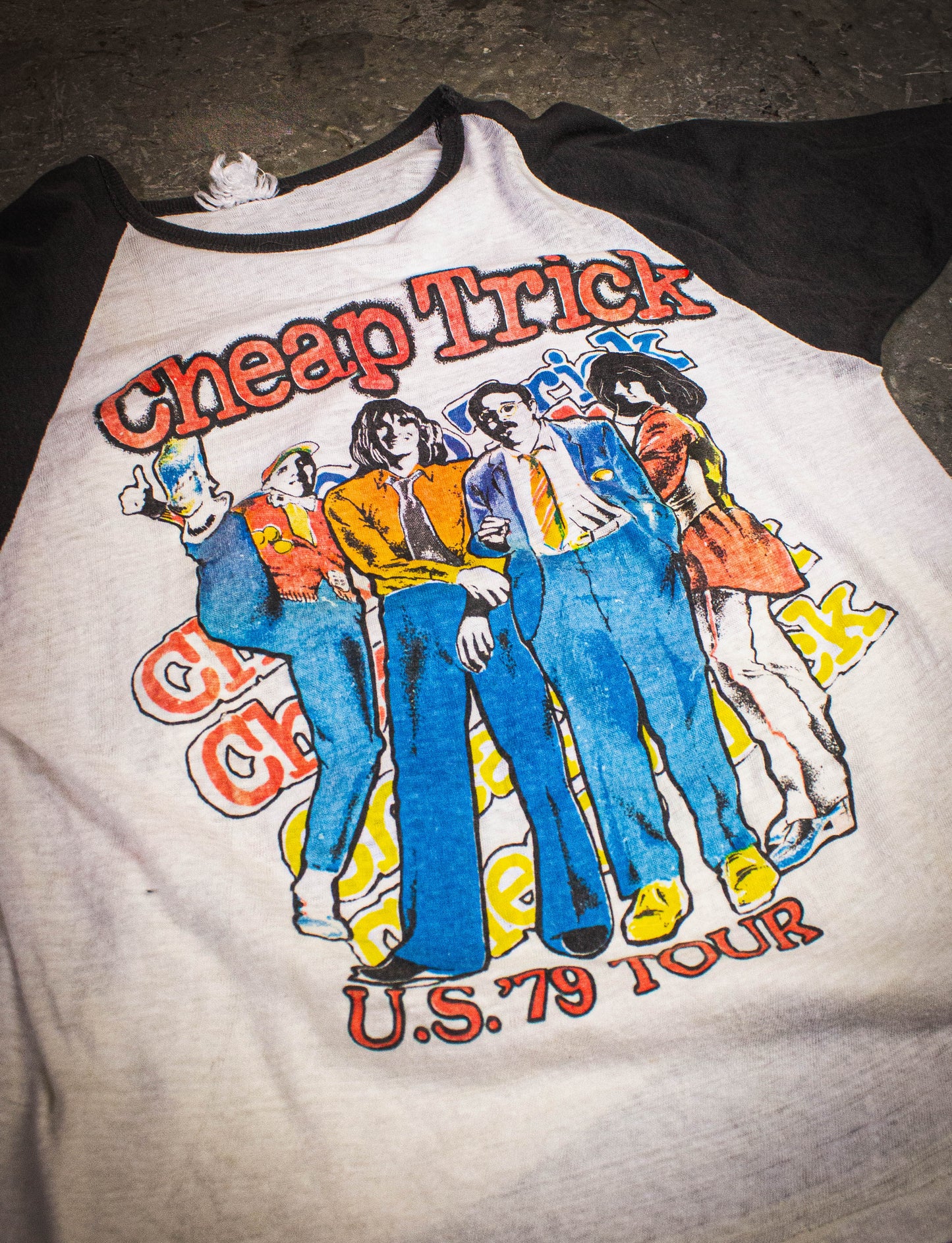 Vintage Cheap Trick US Tour Raglan Concert T Shirt 1979 White/Black Small