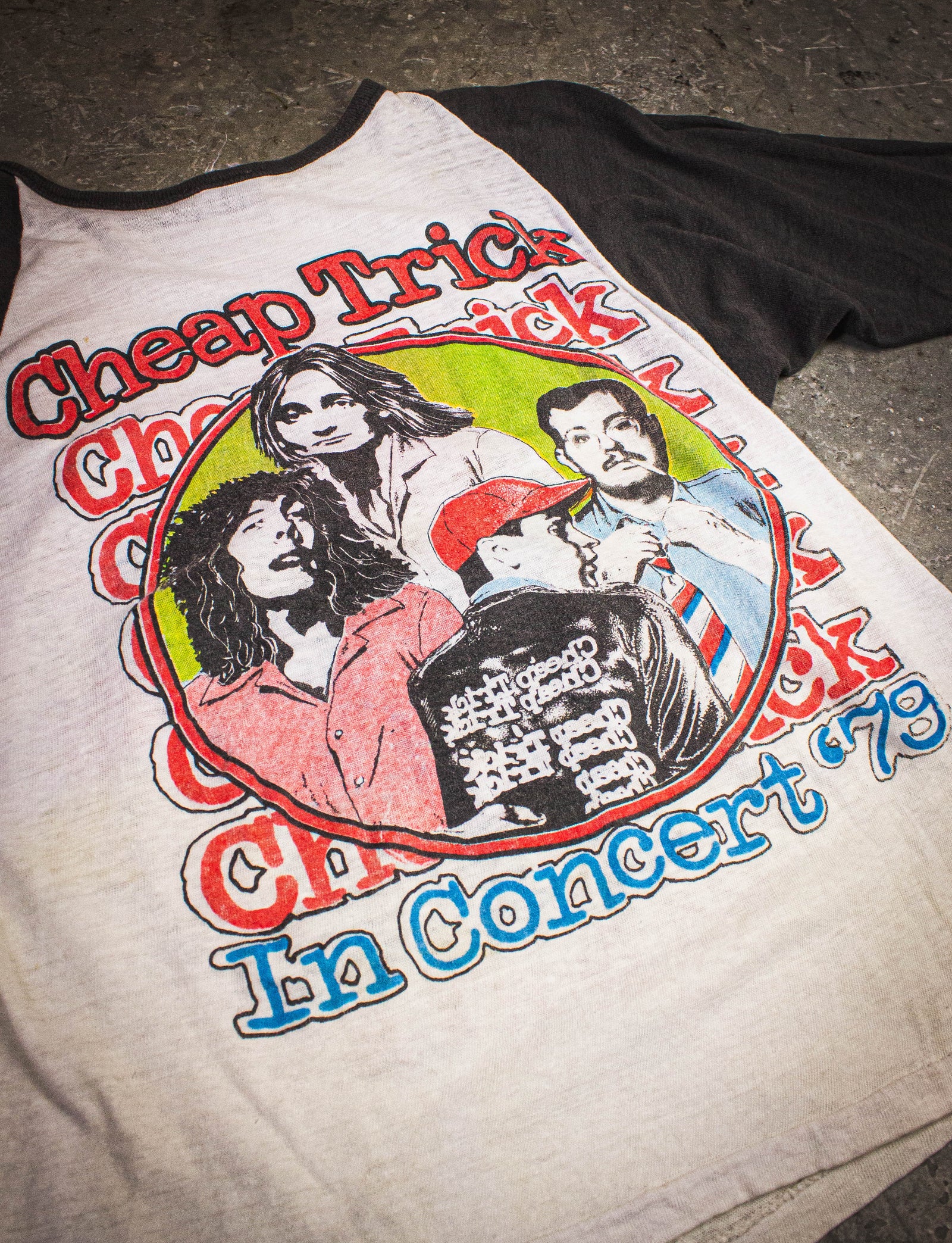Vintage Cheap Trick US Tour Raglan Concert T Shirt 1979 White/Black Small