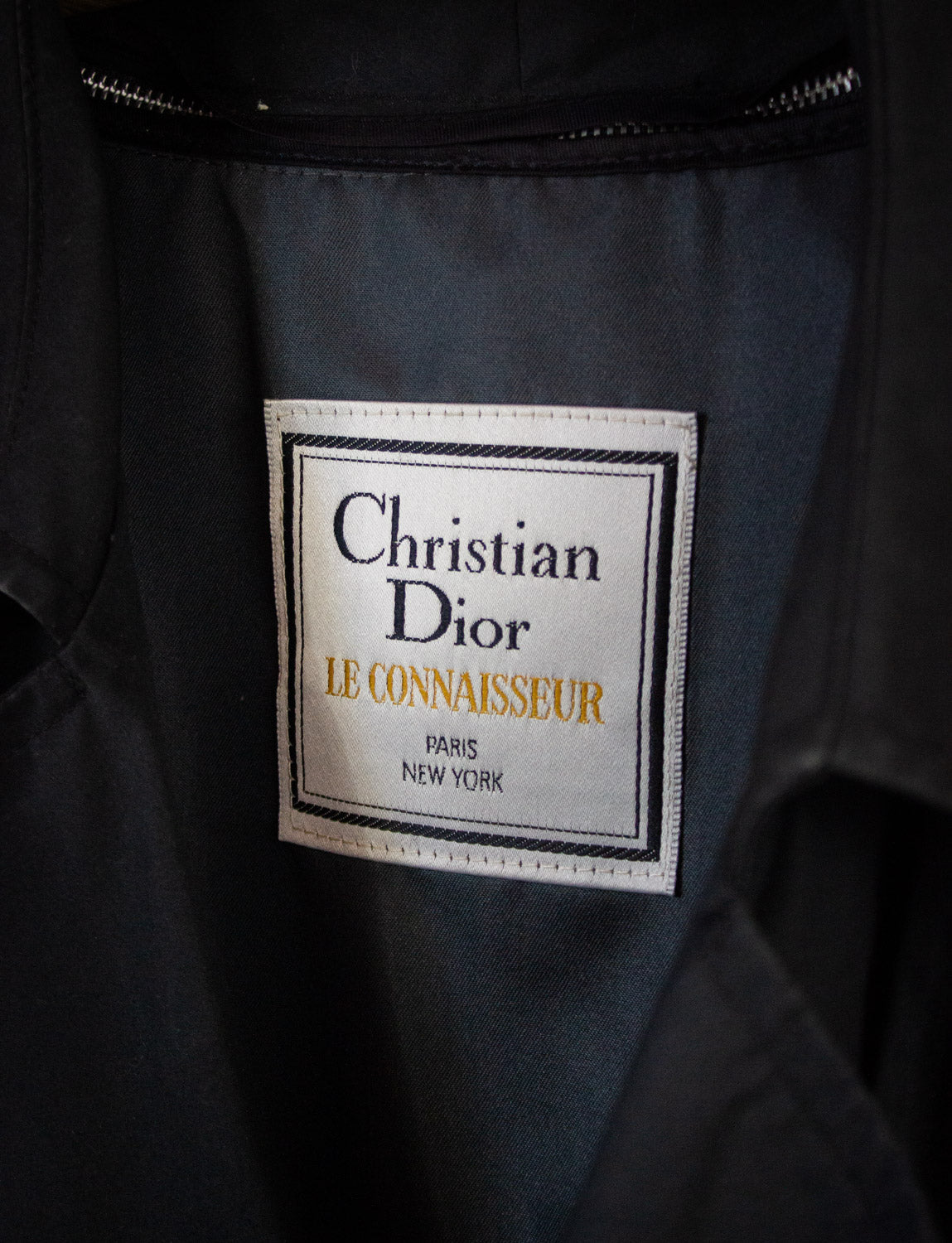 CHRISTIAN DIOR Le outlet Connaisseur Mens Black Trench Coat Removable Liner 42L Vintage