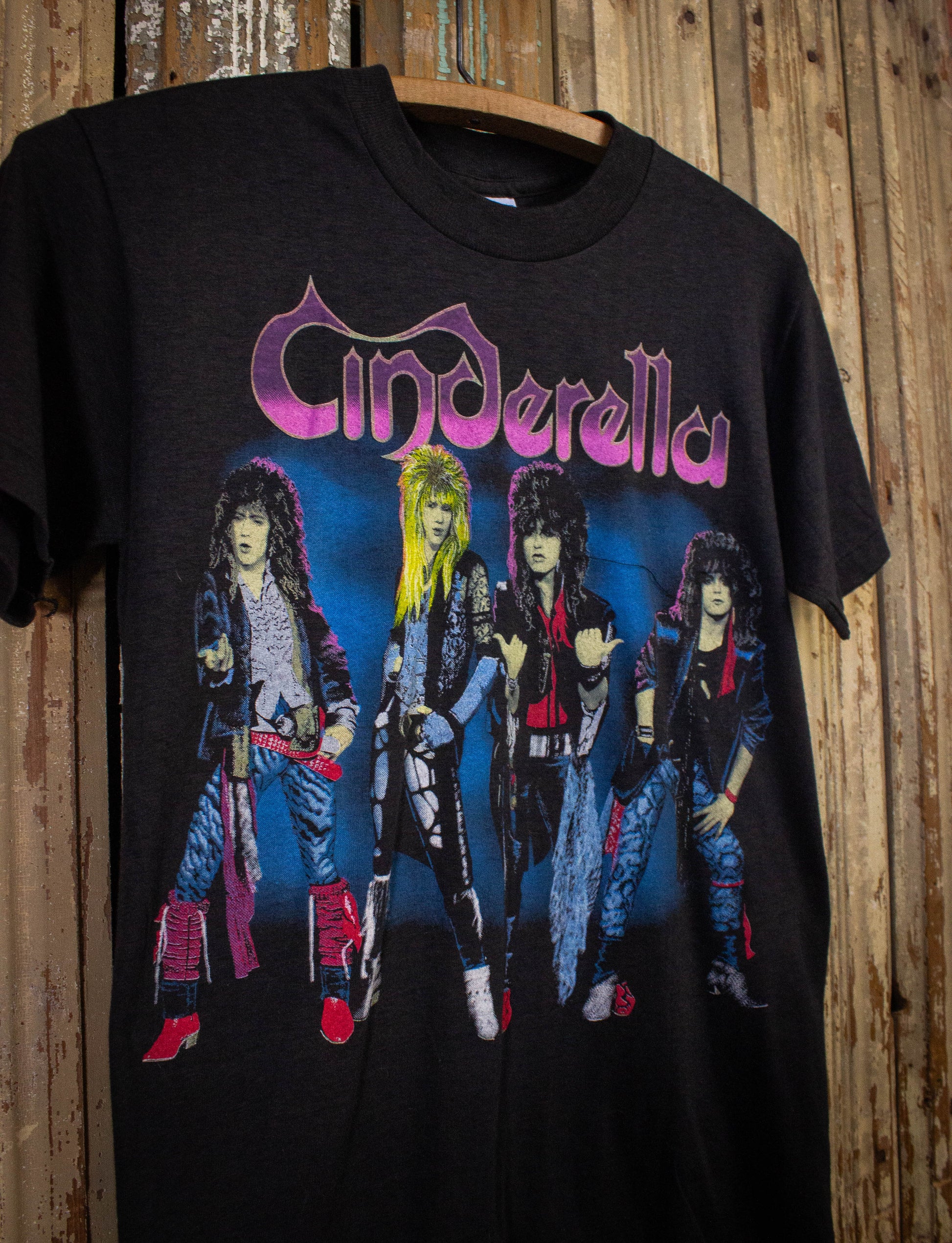 Vintage Cinderella Night Songs Concert T Shirt 1986 Black XS