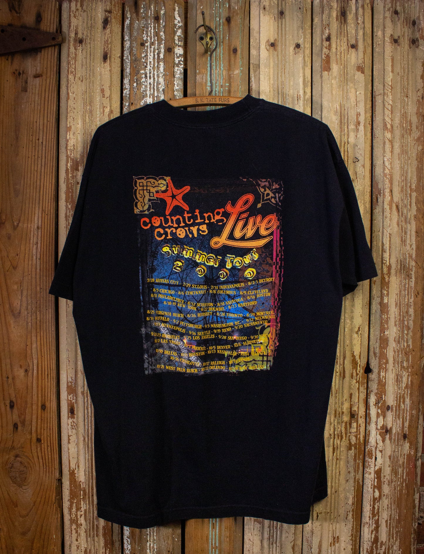 Vintage Counting Crows Summer Tour Concert T Shirt 2000 Black XL