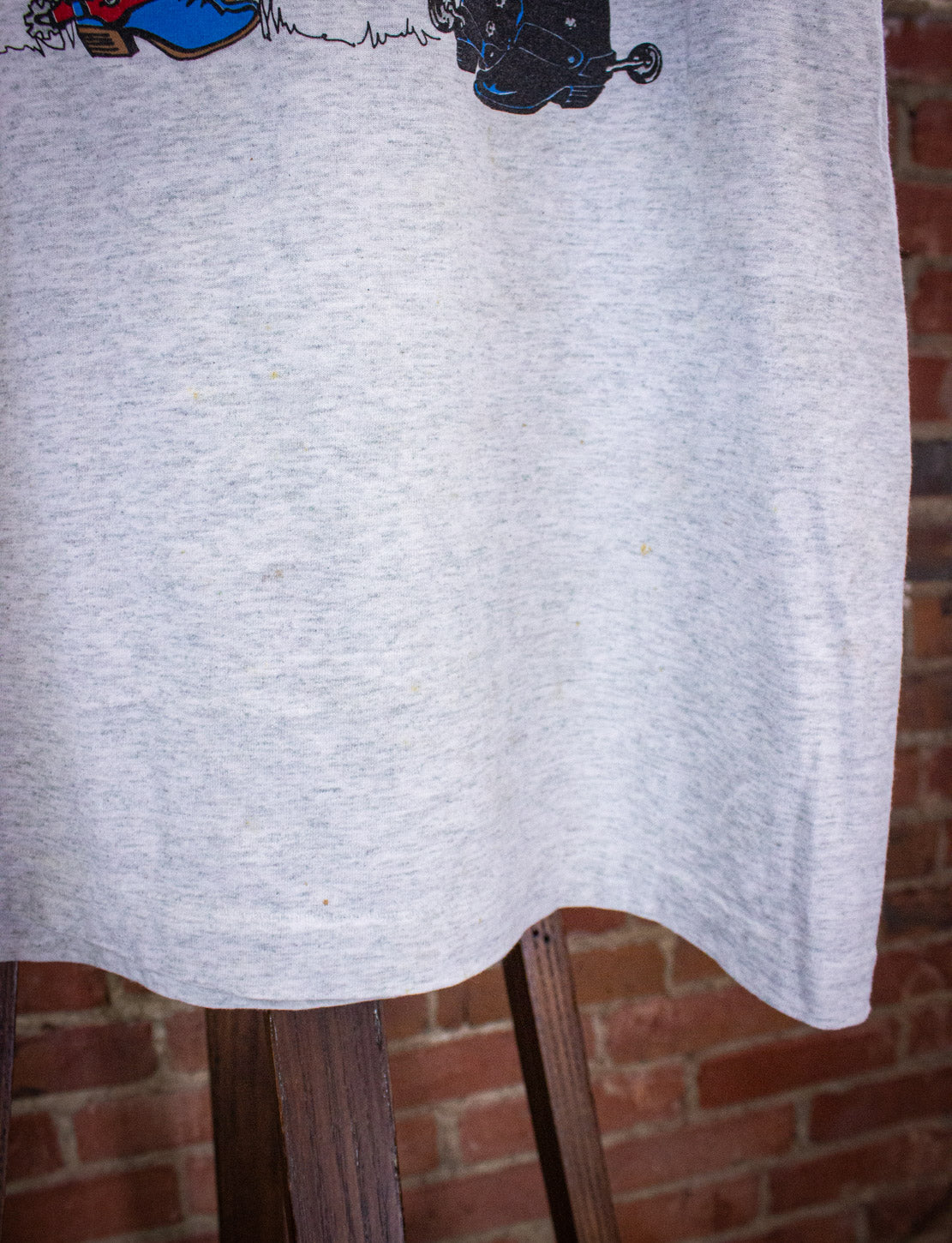 Vintage Cowboy Hats & Boots Graphic T Shirt 90s Gray Large