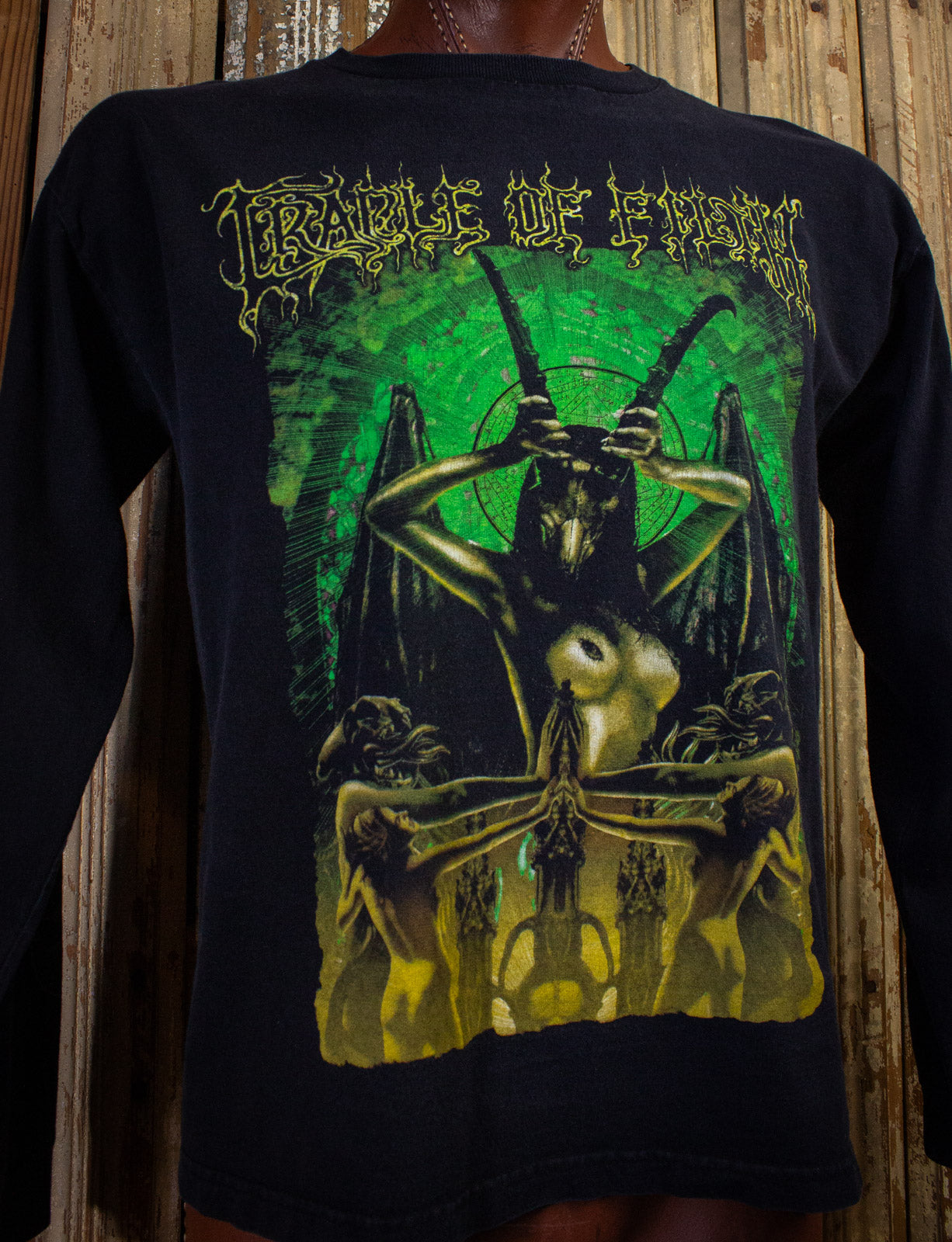 Vintage Cradle of Filth God Bless Satan Cares Concert T Shirt 2001 Black Large