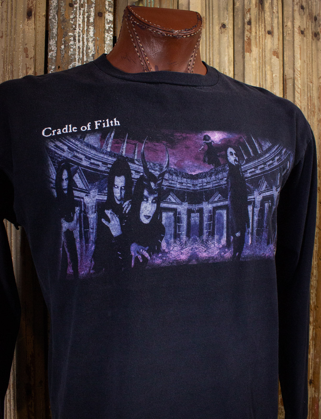 Vintage Cradle of Filth Pagan Saviour Long Sleeve Concert T Shirt 2000 Black Large