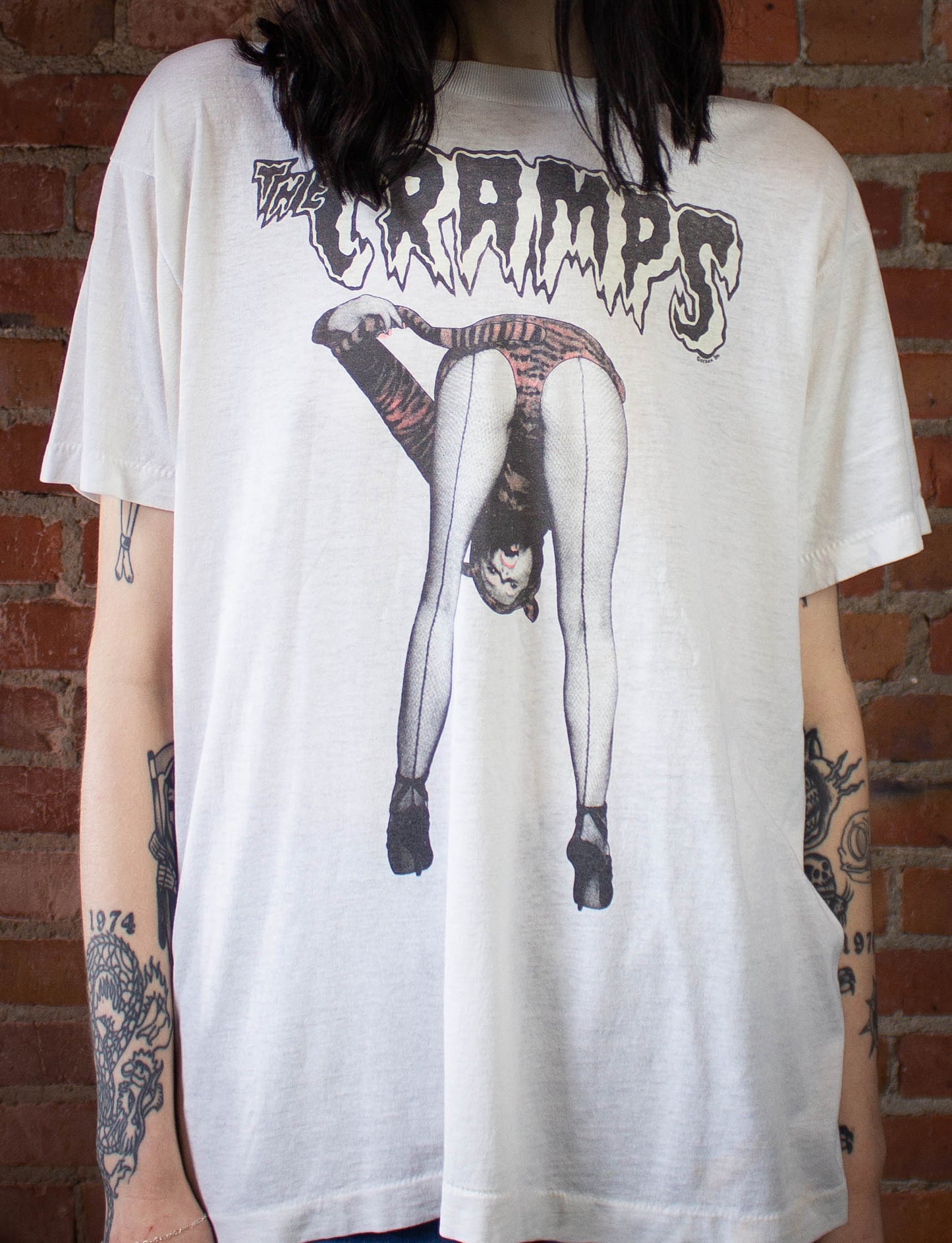 Vintage The Cramps Can Your Pussy Do The Dog Concert T-Shirt 1986 M
