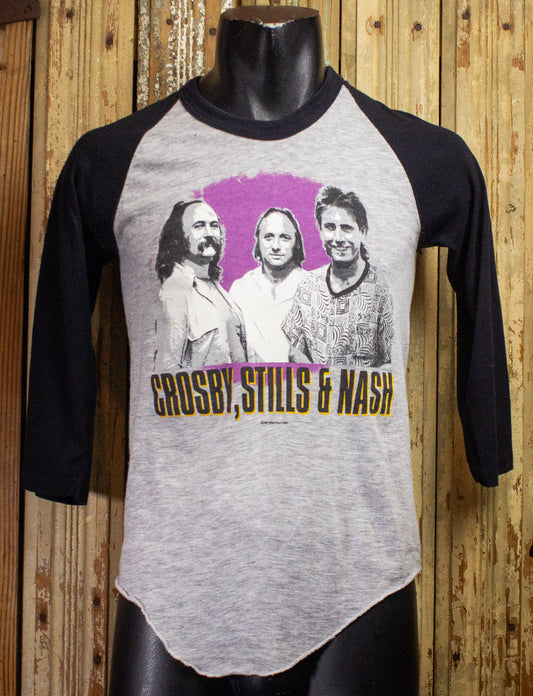 Vintage Crosby Stills & Nash Raglan Concert T Shirt 1985 Small