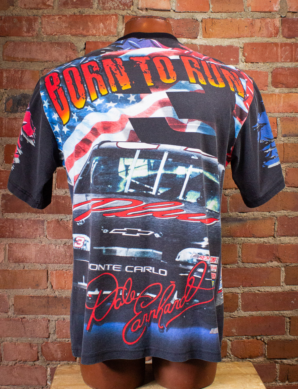 Vintage Dale Earnhardt Born To Run Nascar AOP Graphic T Shirt 90s Large