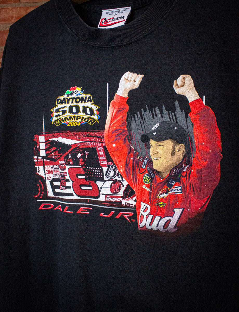 Vintage Dale Earnhardt Jr. Daytona 500 Graphic T Shirt 2004 Black XL
