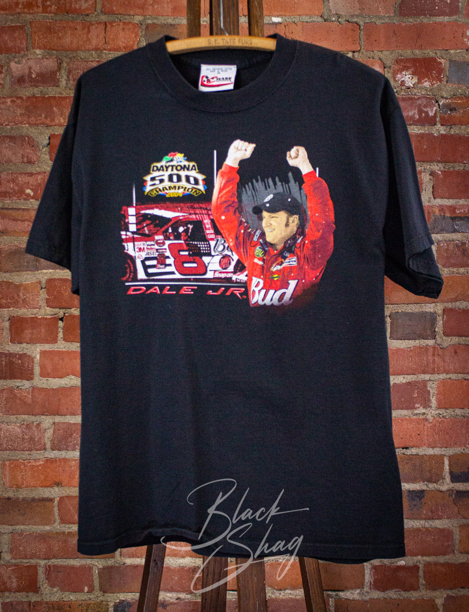 Vintage Dale Earnhardt Jr. Daytona 500 Graphic T Shirt 2004 Black XL