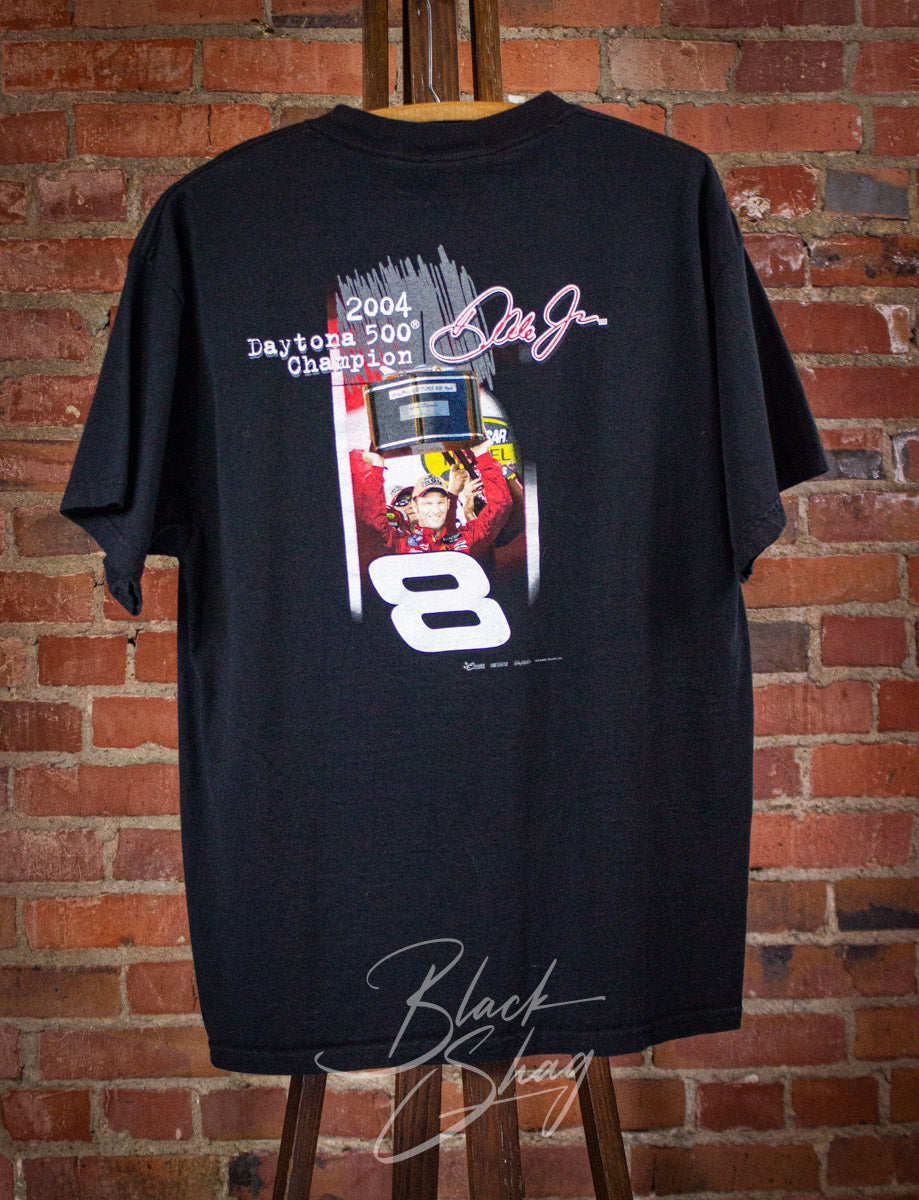 Vintage Dale Earnhardt Jr. Daytona 500 Graphic T Shirt 2004 Black XL