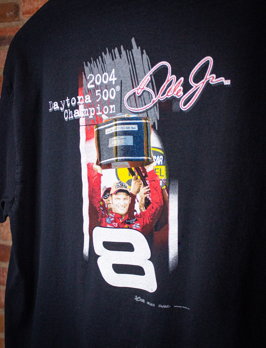 Vintage Dale Earnhardt Jr. Daytona 500 Graphic T Shirt 2004 Black XL