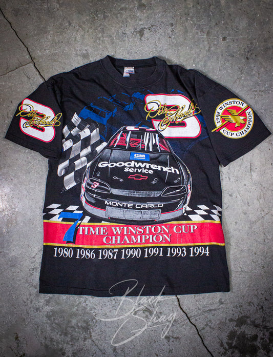 Vintage Dale Earnhardt Winston Cup Nascar Graphic T Shirt 1995 Black XL