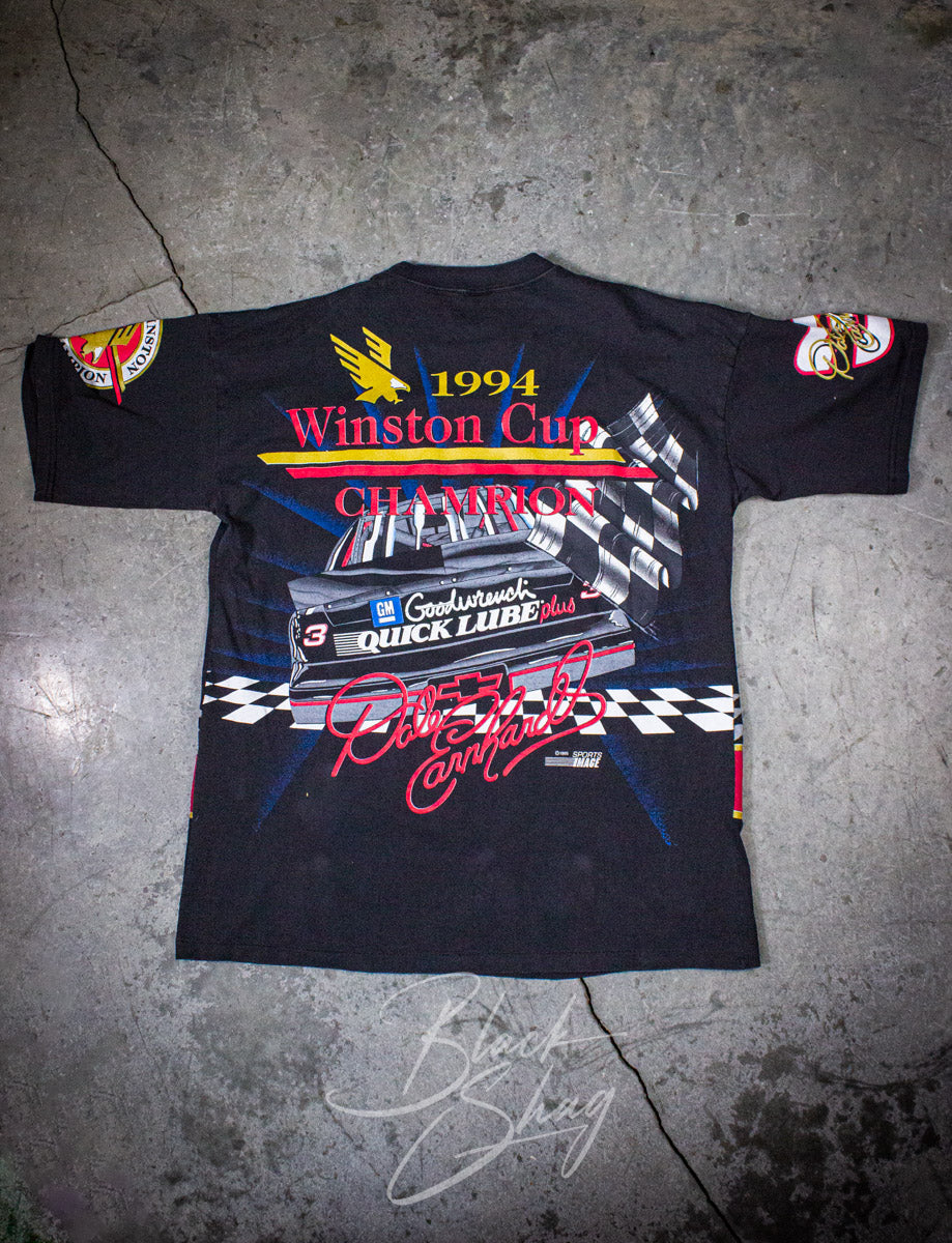 Vintage Dale Earnhardt Winston Cup Nascar Graphic T Shirt 1995 Black XL