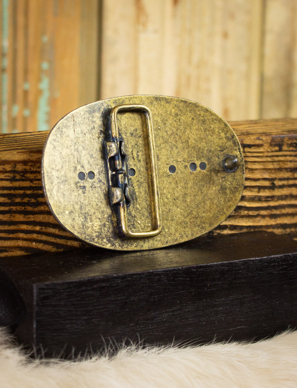 Vintage Dan Belt Leather/Brass Buckle