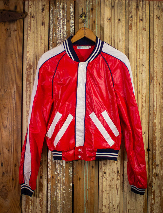 Vintage Dandy Windbreaker Bomber Jacket Red White and Black Small
