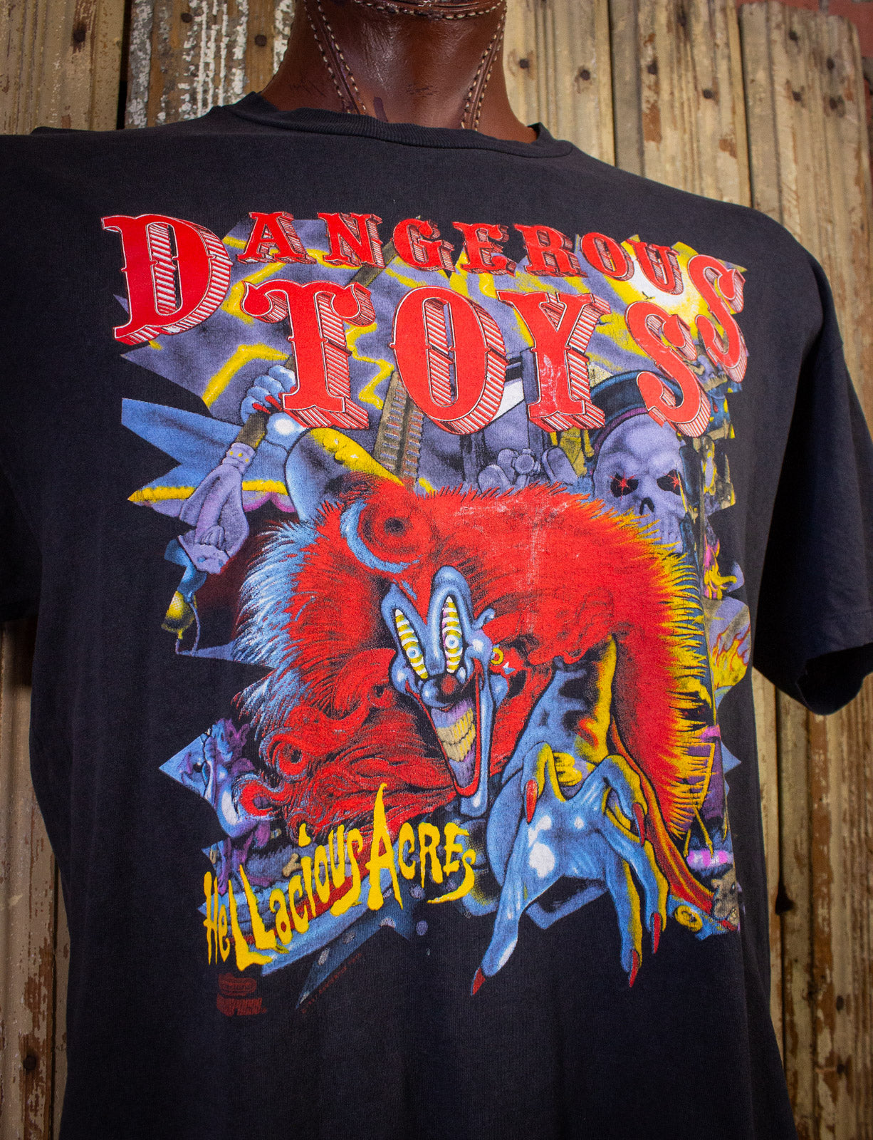 Vintage Dangerous Toys Gimme No Lip Hellacious Acres Concert T shirt 1991 Black XL