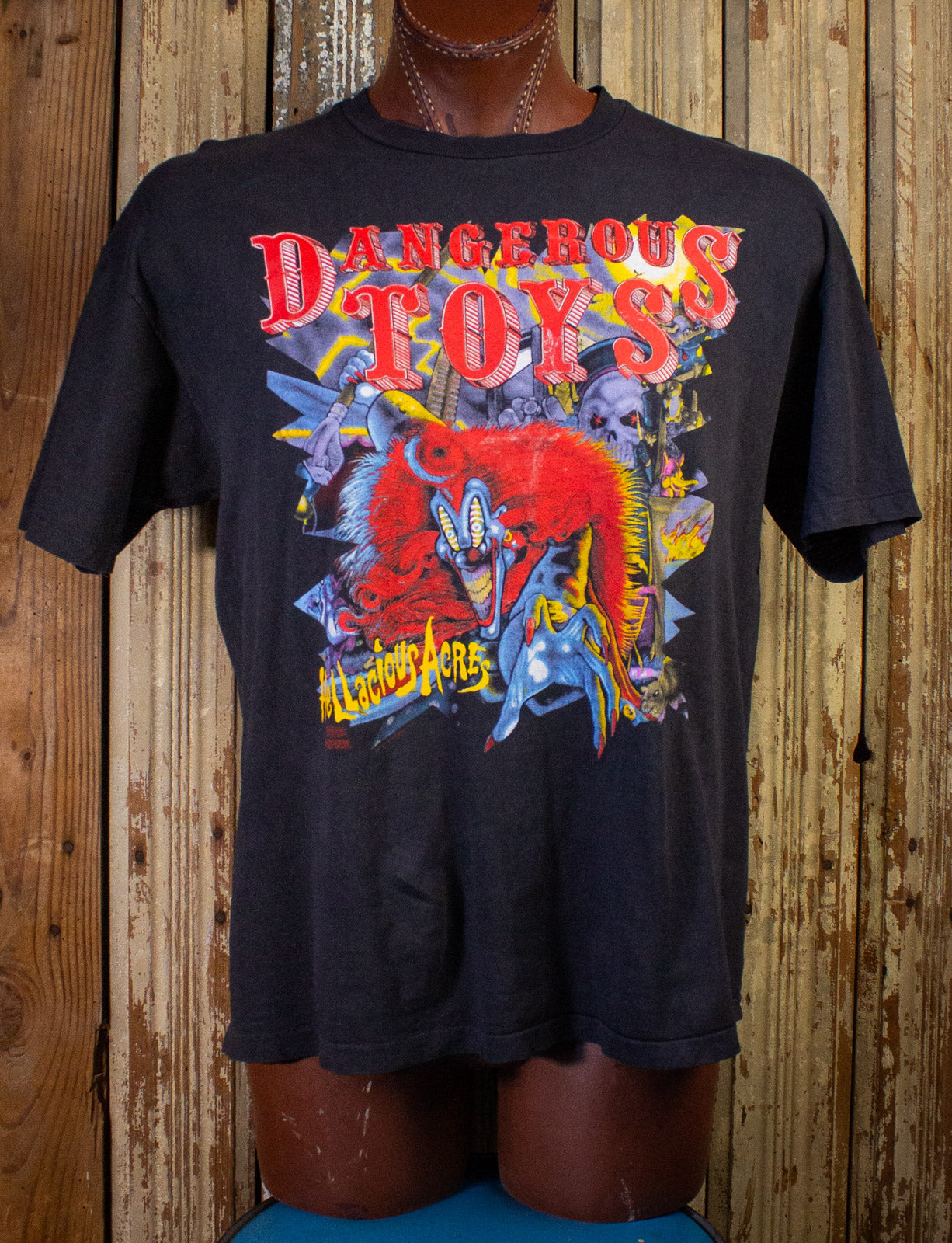 Vintage Dangerous Toys Gimme No Lip Hellacious Acres Concert T shirt 1991 Black XL