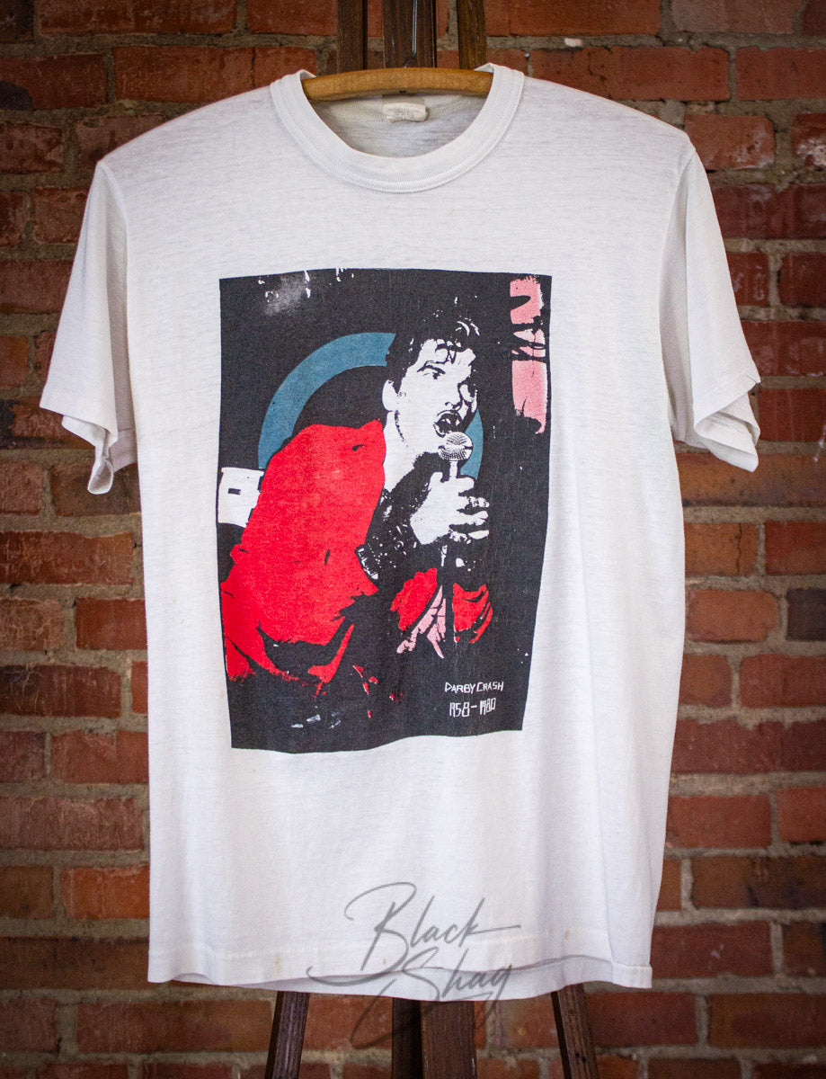 Vintage Darby Crash (The Germs) Tribute T Shirt 80s White Small