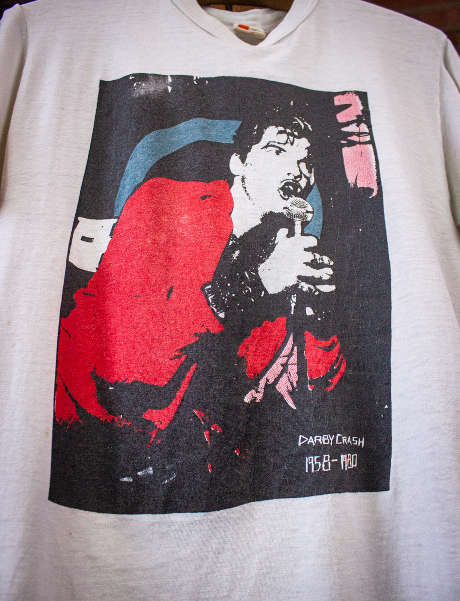 Vintage Darby Crash (The Germs) Tribute T Shirt 80s White Small
