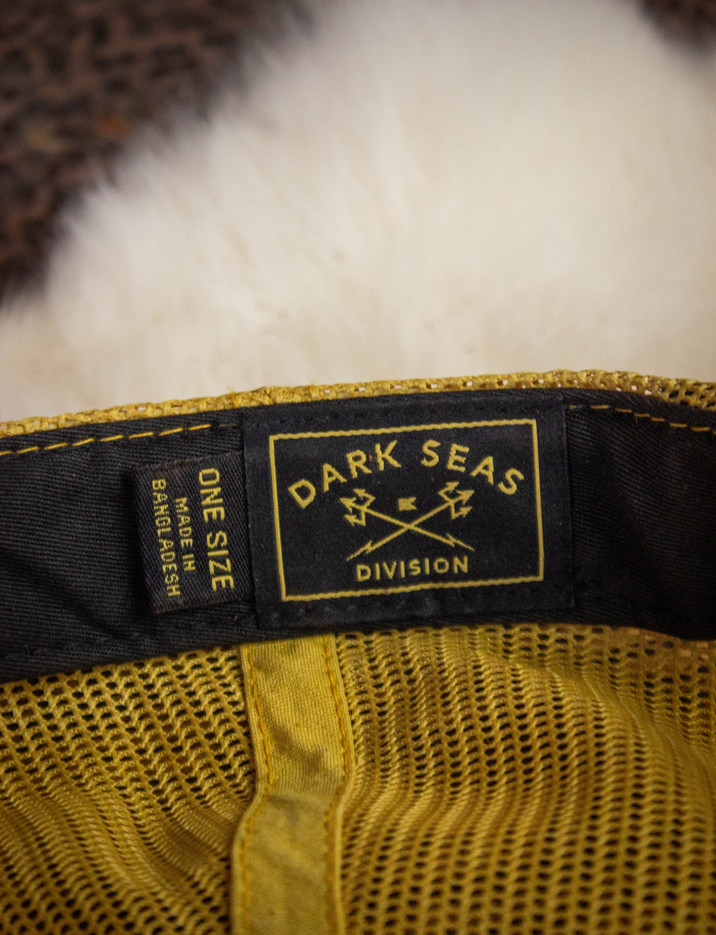 Vintage Dark Seas Division Trucker Hat Yellow