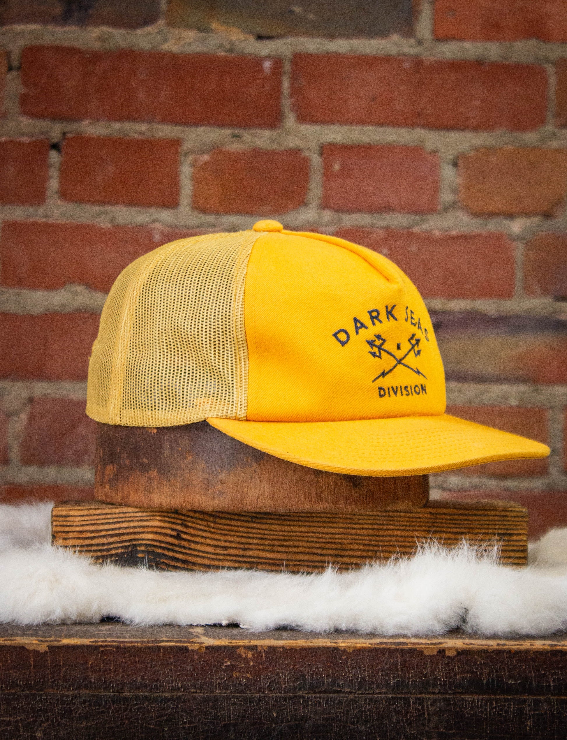 Vintage Dark Seas Division Trucker Hat Yellow