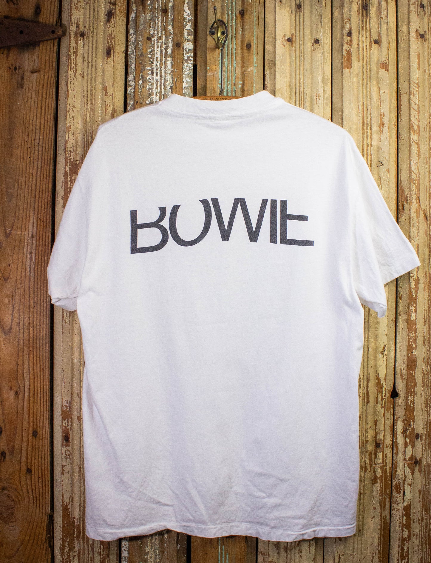 Vintage David Bowie Black Tie White Noise Concert T Shirt 1993 White Large