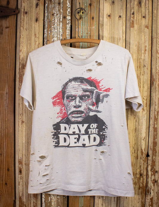 Vintage Day of the Dead Graphic T Shirt 1985 White Medium