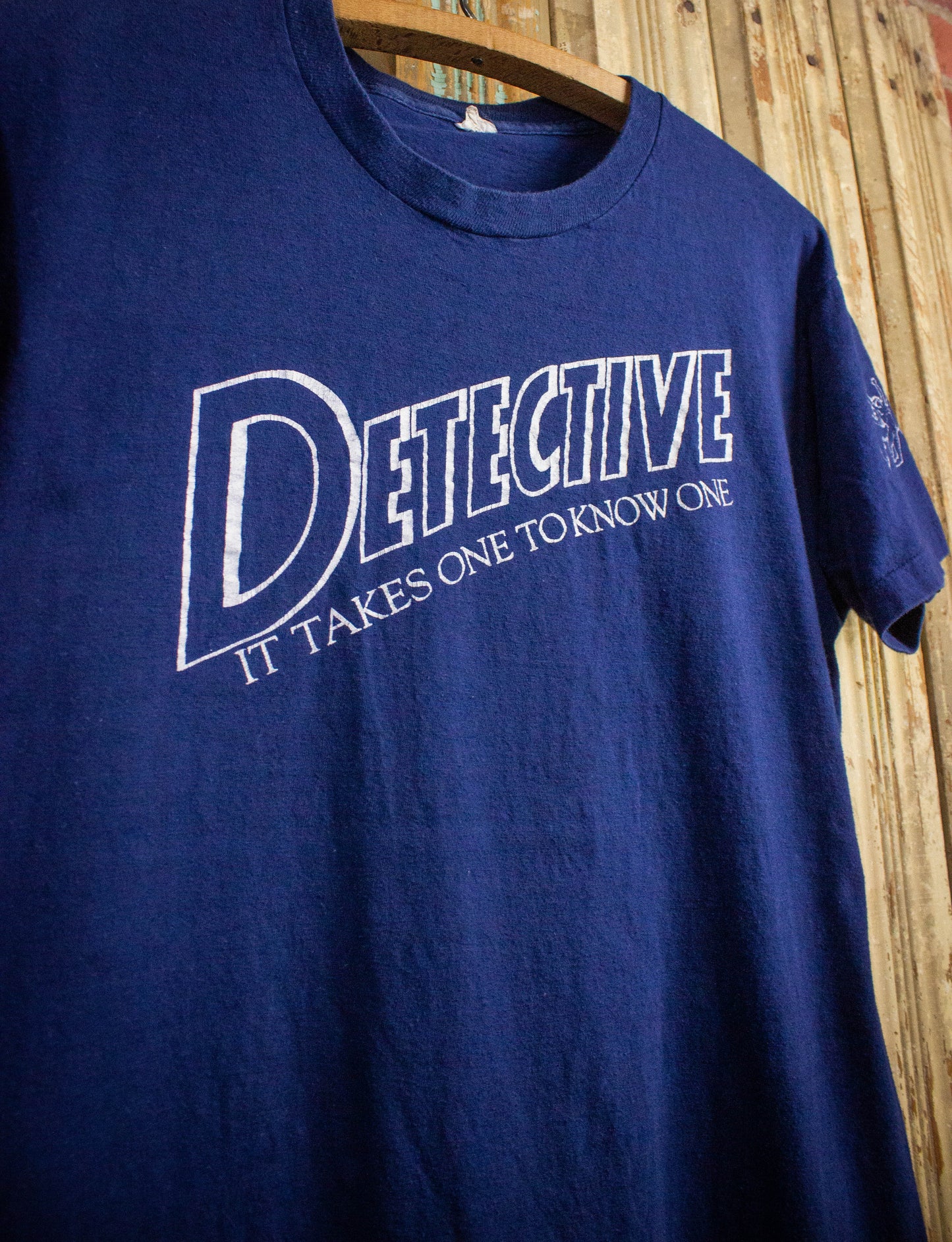 Vintage Detective It Takes One To Know One Concert T Shirt 70s Blue Medium