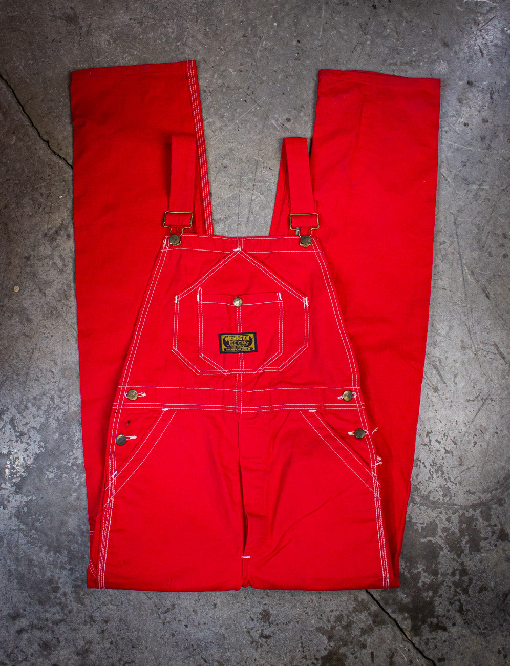 Vintage Dee Cee Red Deadstock Overalls 31x34