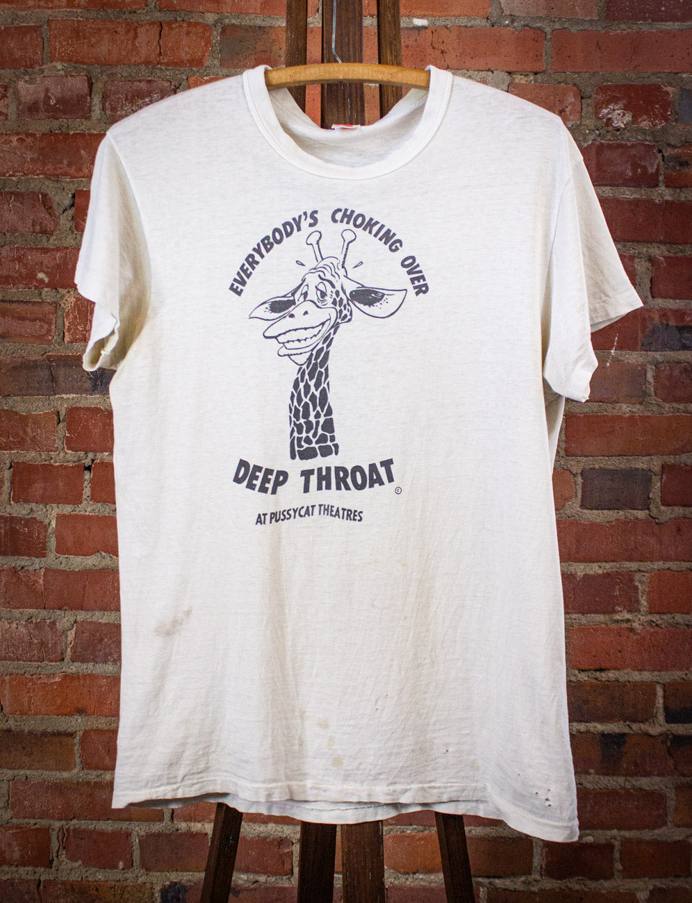Vintage Deep Throat Promo T Shirt 1972 White Medium