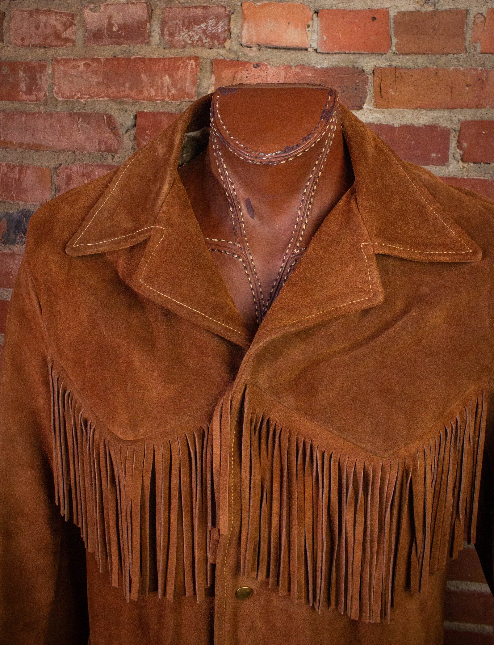 Vintage Deer Wear Suede Fringe Jacket 70s Brown Large
