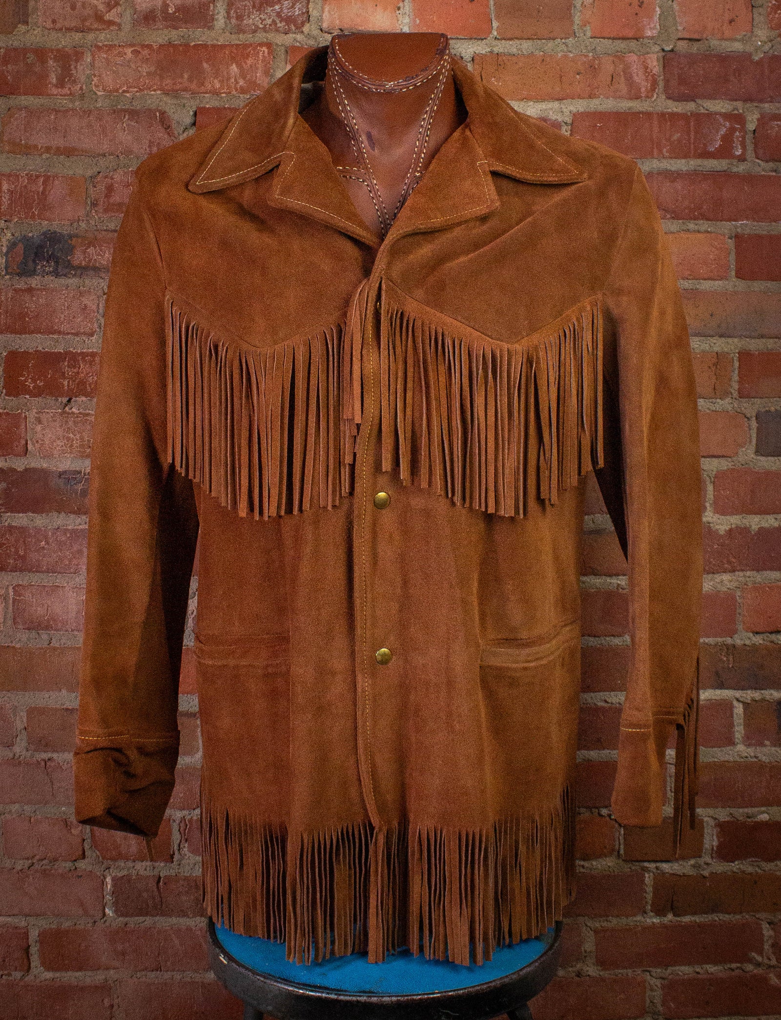Vintage Deer Wear Suede Fringe Jacket 70s Brown Large