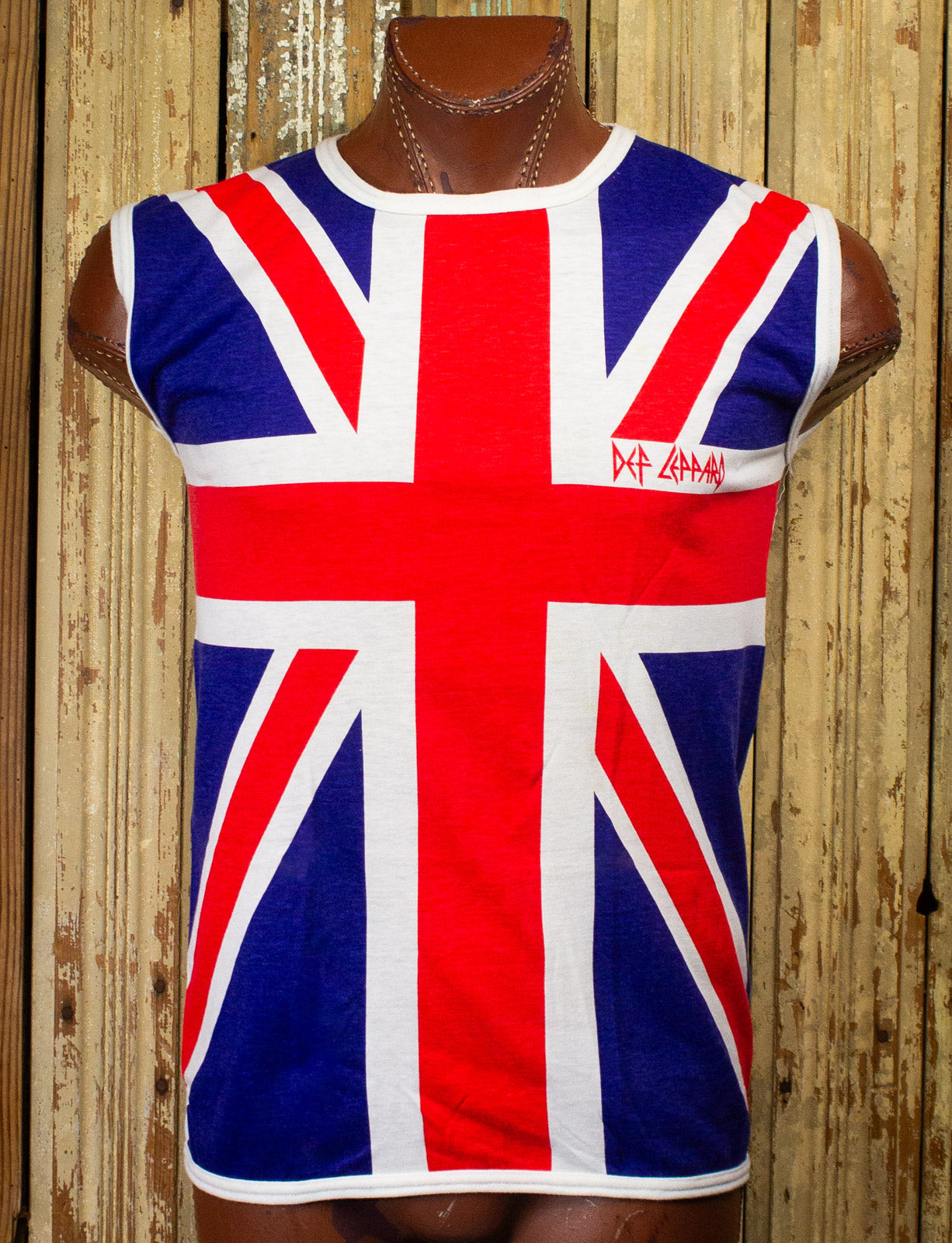 Vintage Def Leppard Union Jack Muscle Concert T Shirt 80s Medium