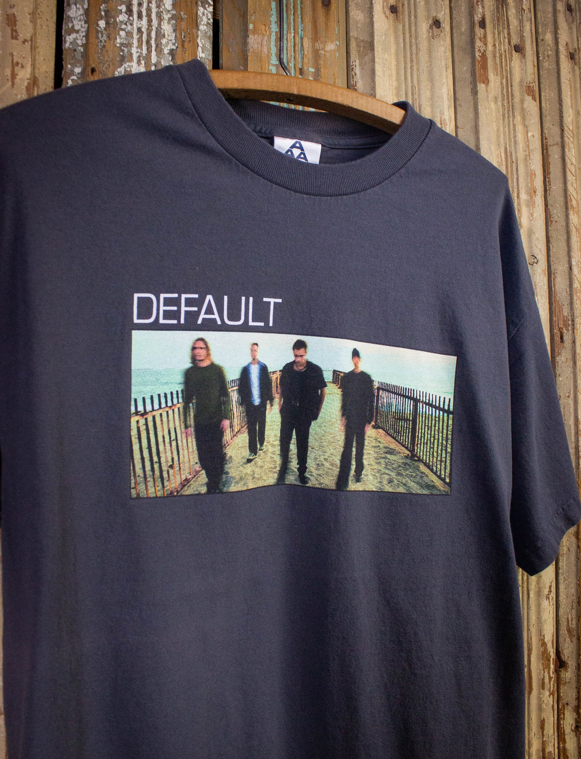 Vintage Default American Tour Concert T Shirt 2002 Gray Large