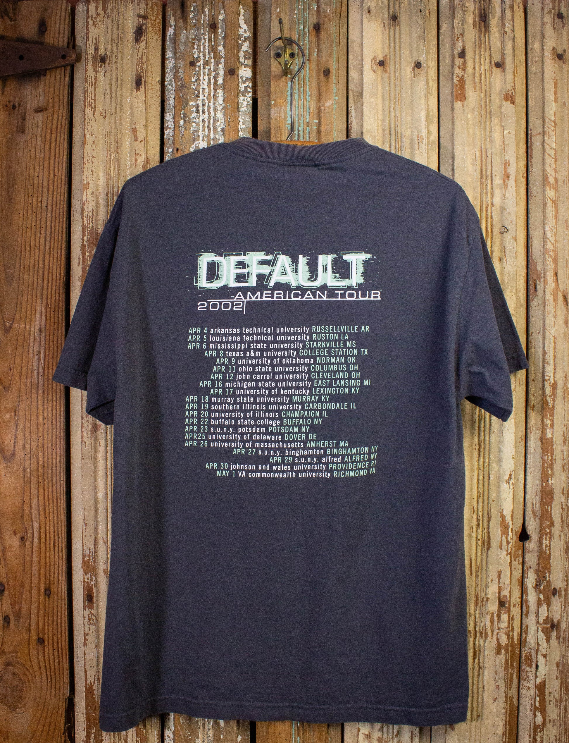 Vintage Default American Tour Concert T Shirt 2002 Gray Large