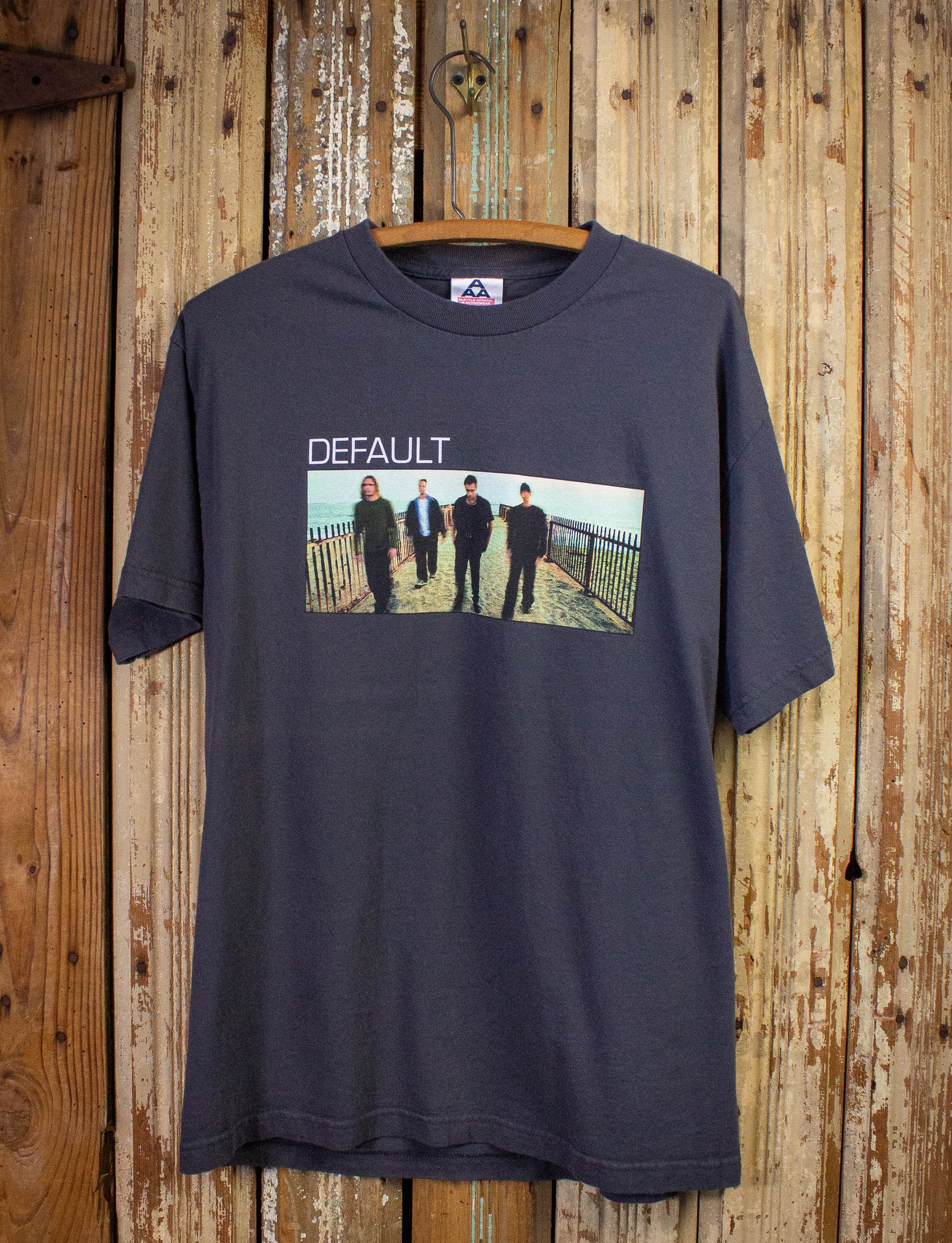 Vintage Default American Tour Concert T Shirt 2002 Gray Large