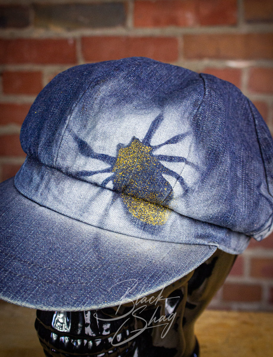 Vintage Denim Spider Floppy Hat 70s