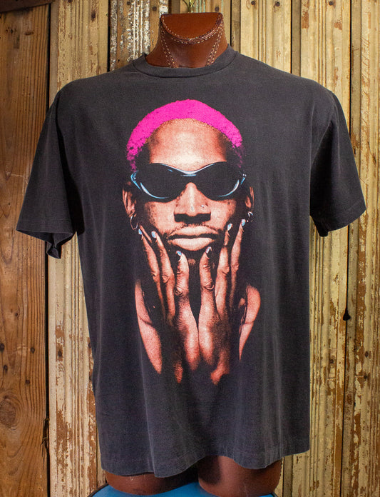 Vintage Dennis Rodman Out Of This World Graphic T Shirt 90s Black Large