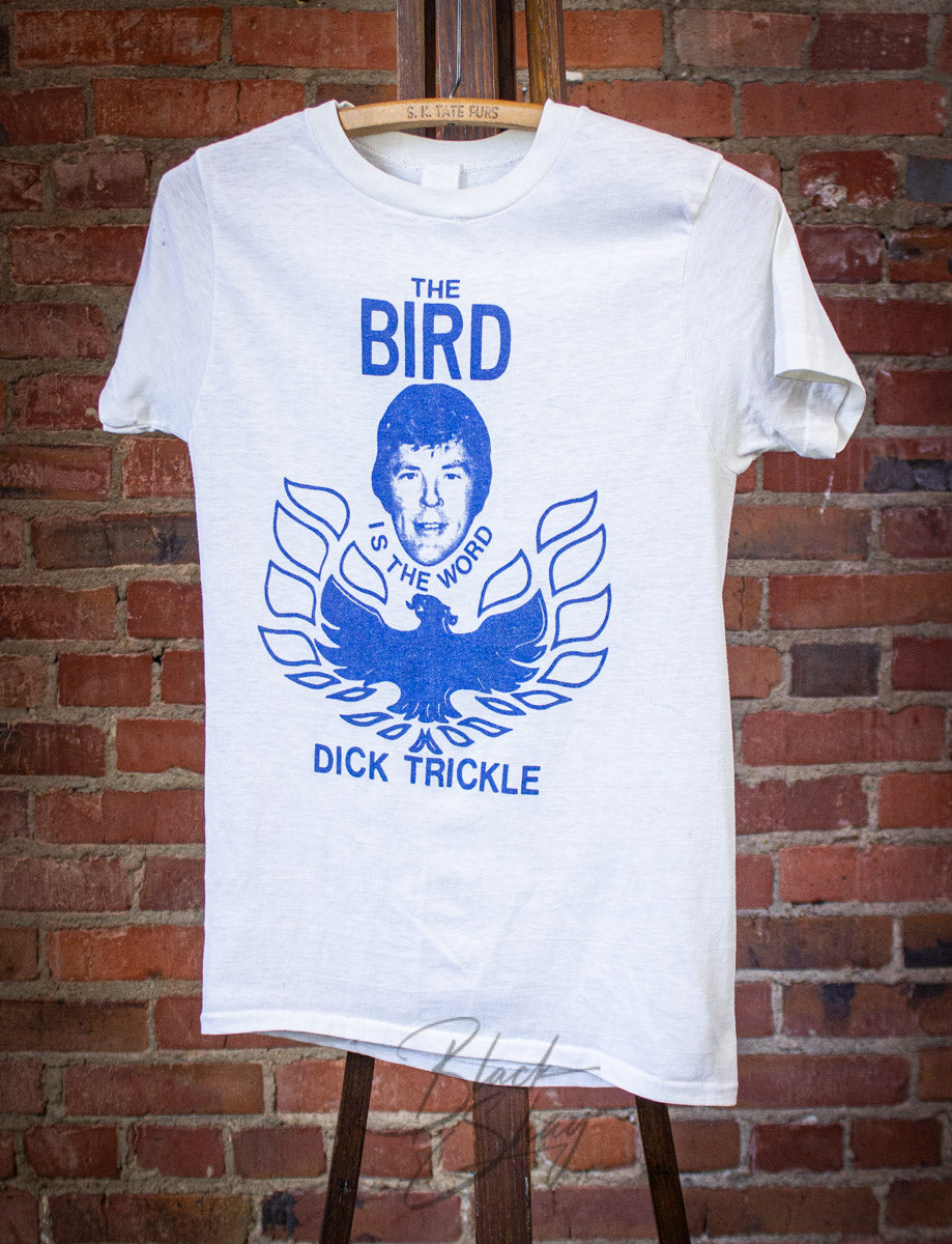 Vintage Dick Trickle the Bird is the Word Graphic T Shirt 70s White XS