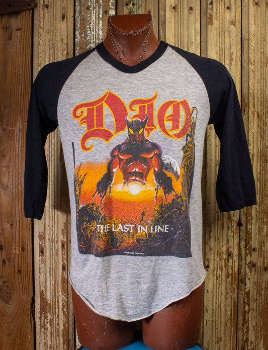 Vintage Dio Last In Line Raglan Concert T Shirt 1984 Gray/Black Large