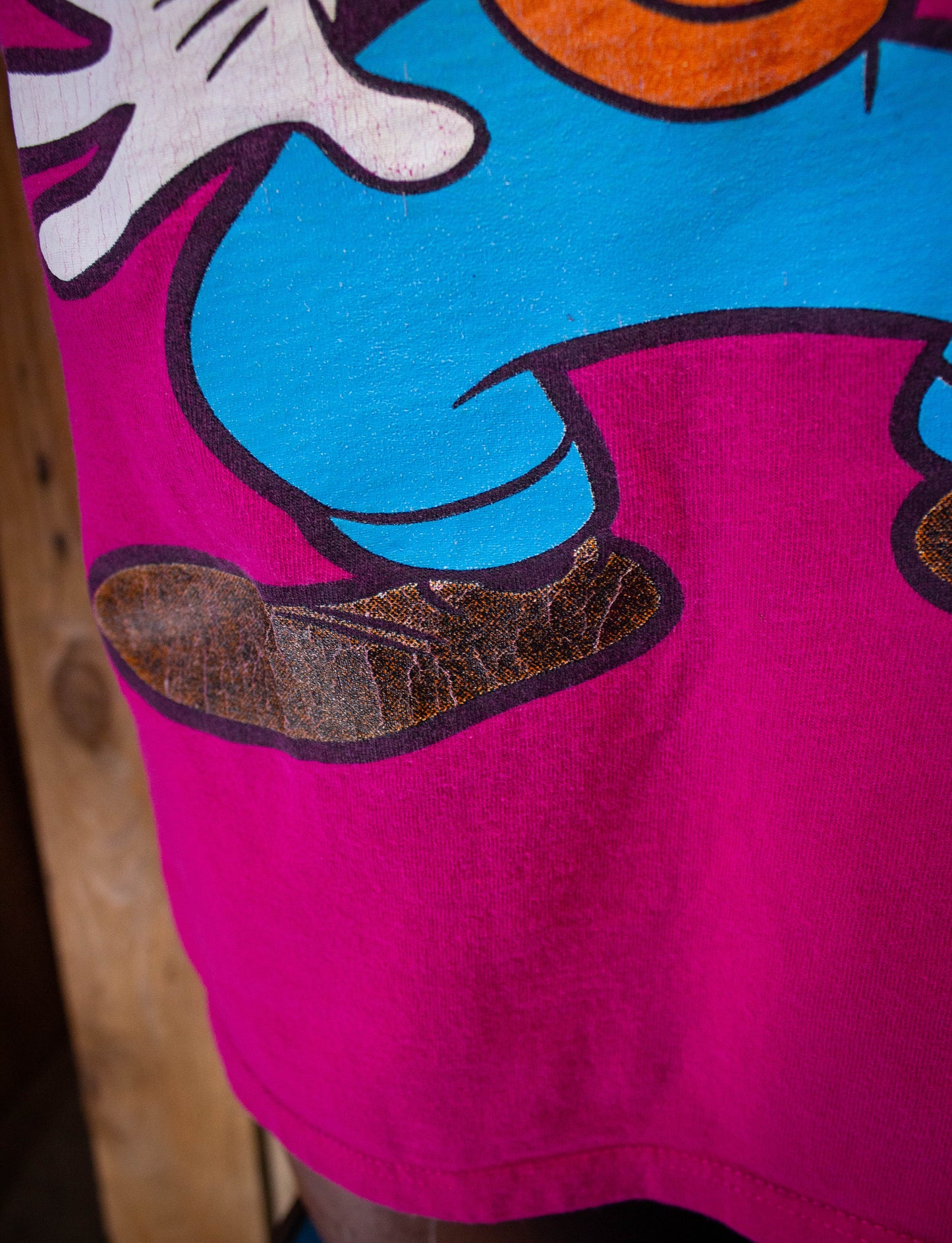 Vintage Disney Goofy Velva Sheen Graphic T-Shirt Pink 1990s L