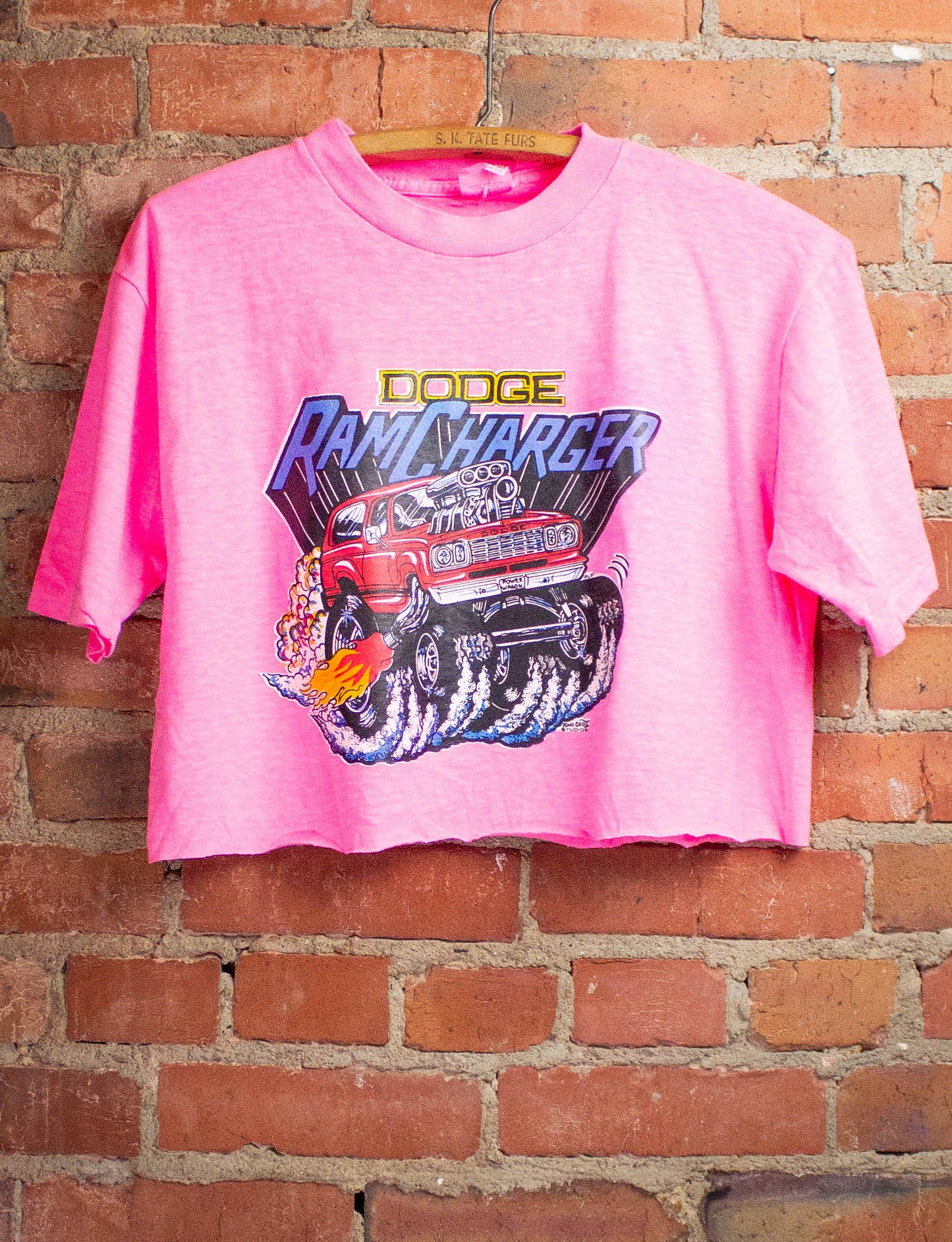 Vintage Dodge Ram Charger Cropped Graphic T-Shirt M
