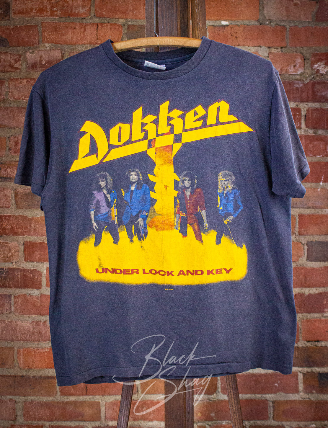 Vintage Dokken Under Lock and Key Concert T Shirt 1985 Black Medium
