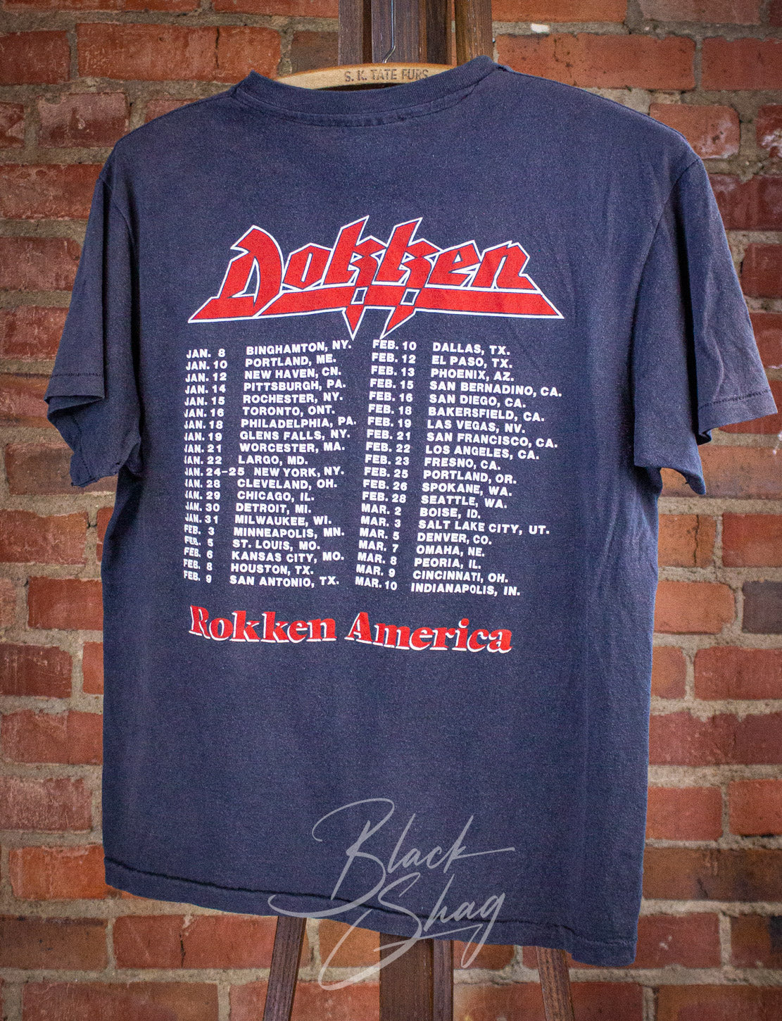 Vintage Dokken Under Lock and Key Concert T Shirt 1985 Black Medium