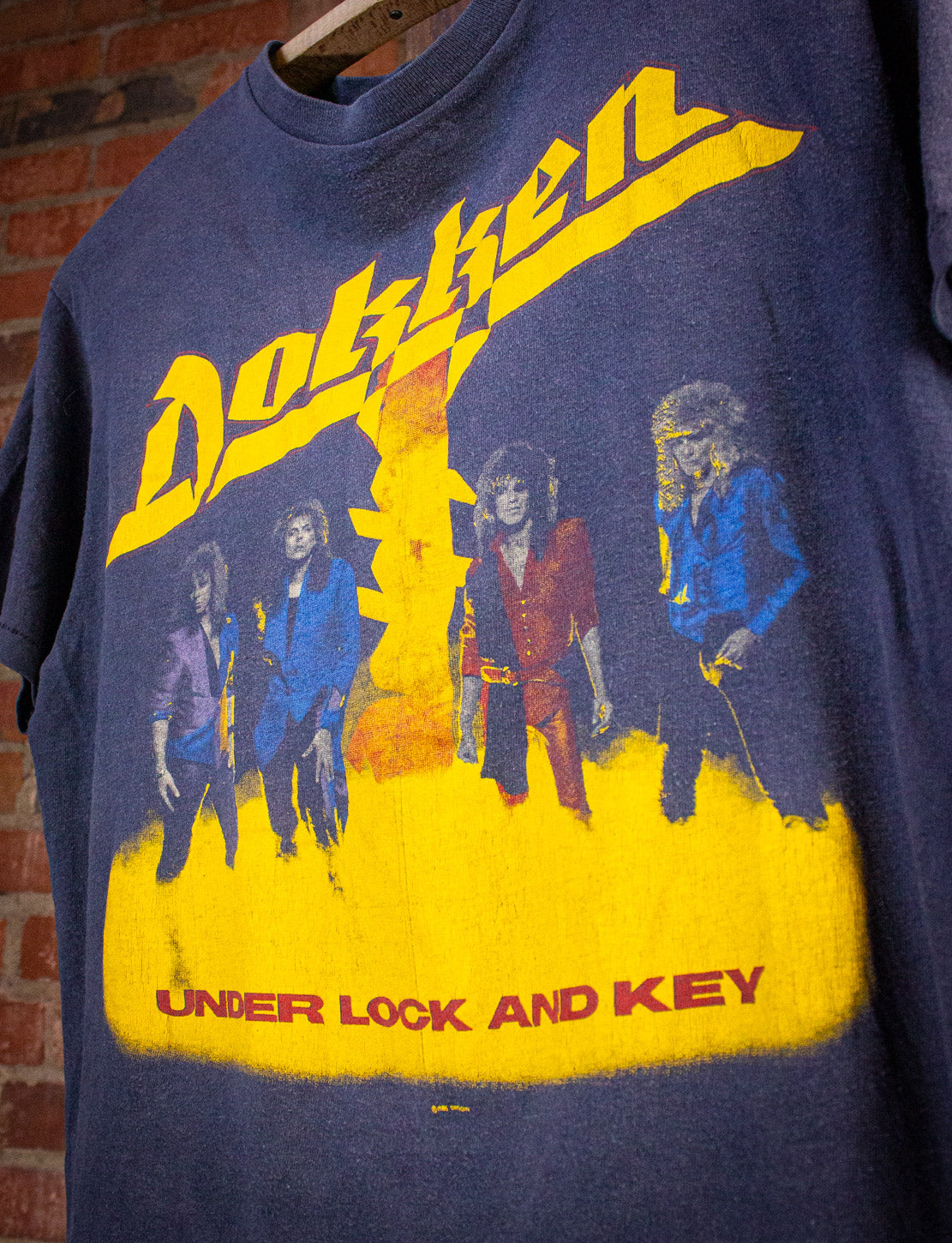 Vintage Dokken Under Lock and Key Concert T Shirt 1985 Black