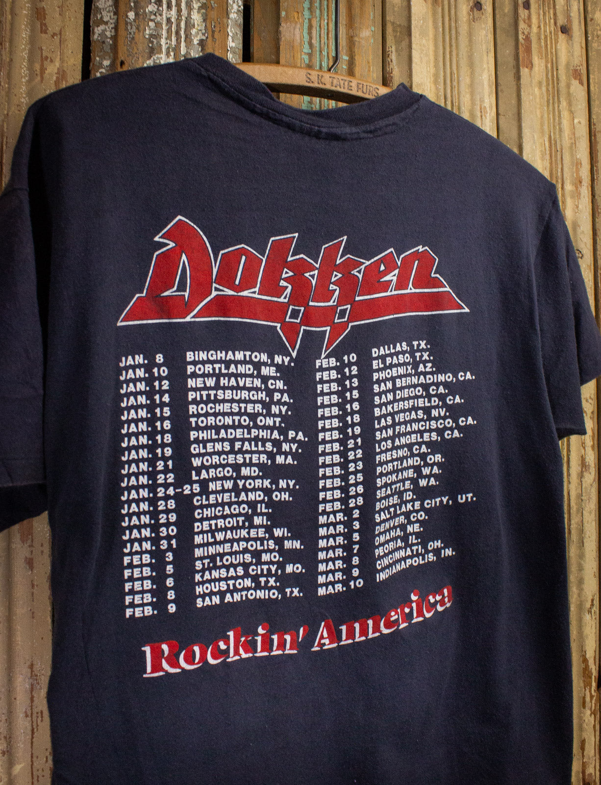 Vintage Dokken Under Lock and Key Concert T Shirt 80s Black Large