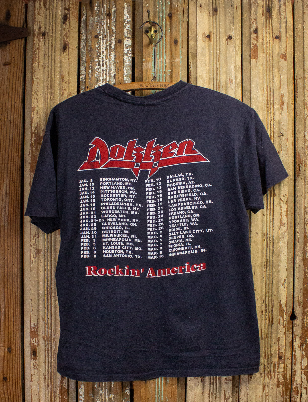 Vintage Dokken Under Lock and Key Concert T Shirt 80s Black Large