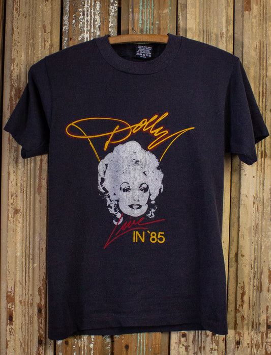Vintage Dolly Parton Live In '85 Concert T Shirt 1985 Black XS